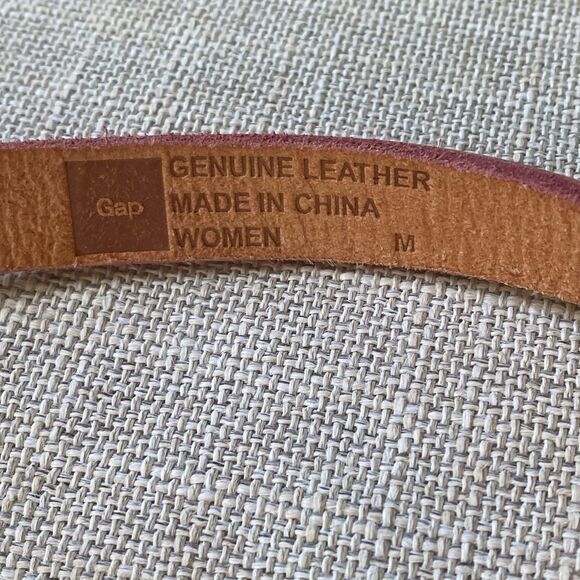 Gap Hot Pink Leather Belt Brass Tone Buckle Size Med - Picture 4 of 6